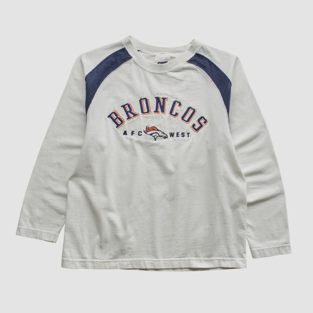 Denver Broncos CSA 90s Long Sleeve T-shirt - White Vintage on sale