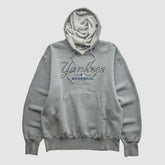 New York Yankees Majestic 2000s Hooded Pullover Sweatshirt Heather Gray Vintage