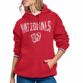 Washington Nationals Starter Women's Lace Team Lockup Fleece Hoodie Red