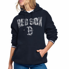Boston Red Sox Starter Women's Lace Team Lockup Fleece Hoodie Navy