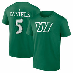 Jayden Daniels Washington Commanders St. Patrick's Day Icon Name & Number T-Shirt - Green outlet