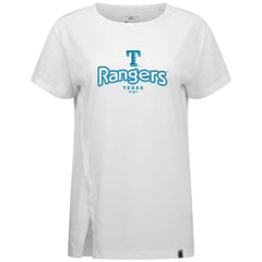 Texas Rangers Levelwear Women's Blue Haven Influx Cornerstone T-Shirt White