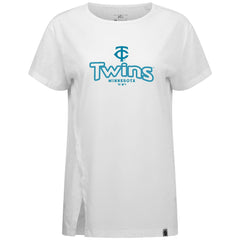 Minnesota Twins Levelwear Women's Blue Haven Influx Cornerstone T-Shirt White