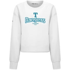 Texas Rangers Levelwear Women's Judd Cornerstone Cropped Sweatshirt White