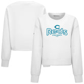 Cincinnati Reds Levelwear Women's Judd Cornerstone Cropped Sweatshirt White