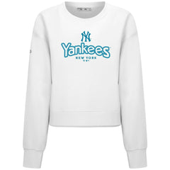 New York Yankees Levelwear Women's Judd Cornerstone Cropped Sweatshirt White