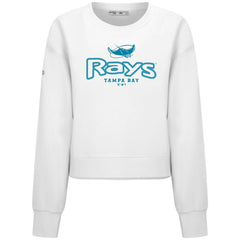 Tampa Bay Rays Levelwear Women's Judd Cornerstone Cropped Sweatshirt White