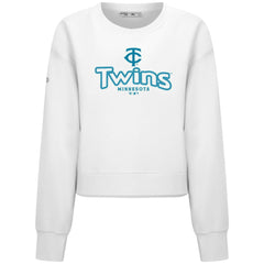 Minnesota Twins Levelwear Women's Judd Cornerstone Cropped Sweatshirt White