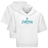 Houston Astros Levelwear Women's Amber Short Sleeve Cornerstone Hoodie White