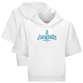 Los Angeles Angels Levelwear Women's Amber Short Sleeve Cornerstone Hoodie White