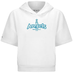 Los Angeles Angels Levelwear Women's Amber Short Sleeve Cornerstone Hoodie White