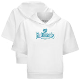 Washington Nationals Levelwear Women's Amber Short Sleeve Cornerstone Hoodie White