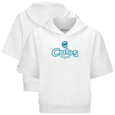 Chicago Cubs Levelwear Women's Amber Short Sleeve Cornerstone Hoodie White