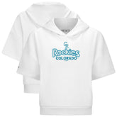 Colorado Rockies Levelwear Women's Amber Short Sleeve Cornerstone Hoodie White
