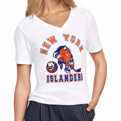 New York Islanders Starter Women's Tough Puck T-Shirt - White T-shirts