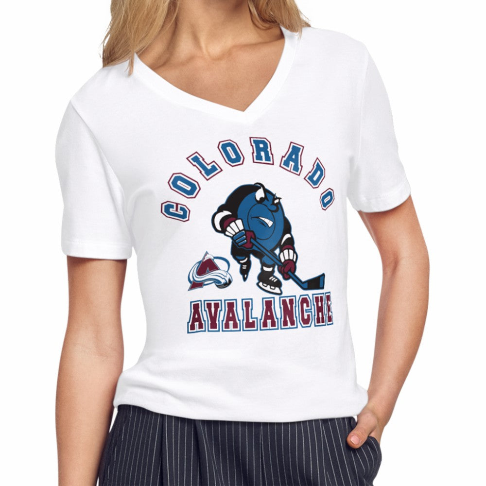 Colorado Avalanche Starter Women's Tough Puck T-Shirt - White T-shirts