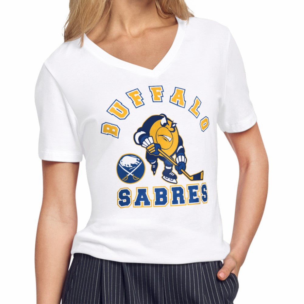 Buffalo Sabres Starter Women's Tough Puck T-Shirt - White T-shirts