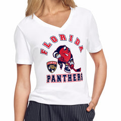 Florida Panthers Starter Women's Tough Puck T-Shirt - White T-shirts