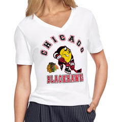 Chicago Blackhawks Starter Women's Tough Puck T-Shirt - White T-shirts