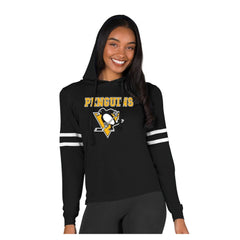 Pittsburgh Penguins Concepts Sport Women's Marathon Long-Sleeve Hooded T-Shirt - Black T-shirts