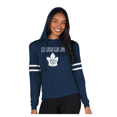 Toronto Maple Leafs Concepts Sport Women's Marathon Long-Sleeve Hooded T-Shirt - Navy T-shirts