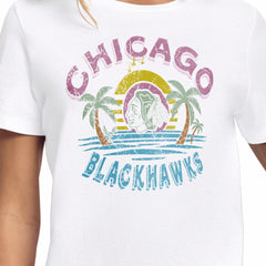 Chicago Blackhawks Starter Women's Tonal Beach T-Shirt - White T-shirts