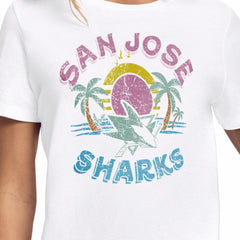 San Jose Sharks Starter Women's Tonal Beach T-Shirt - White T-shirts