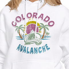 Colorado Avalanche Starter Women's Tonal Beach Hoodie - White Hoodies
