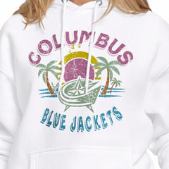 Columbus Blue Jackets Starter Women's Tonal Beach Hoodie - White Hoodies