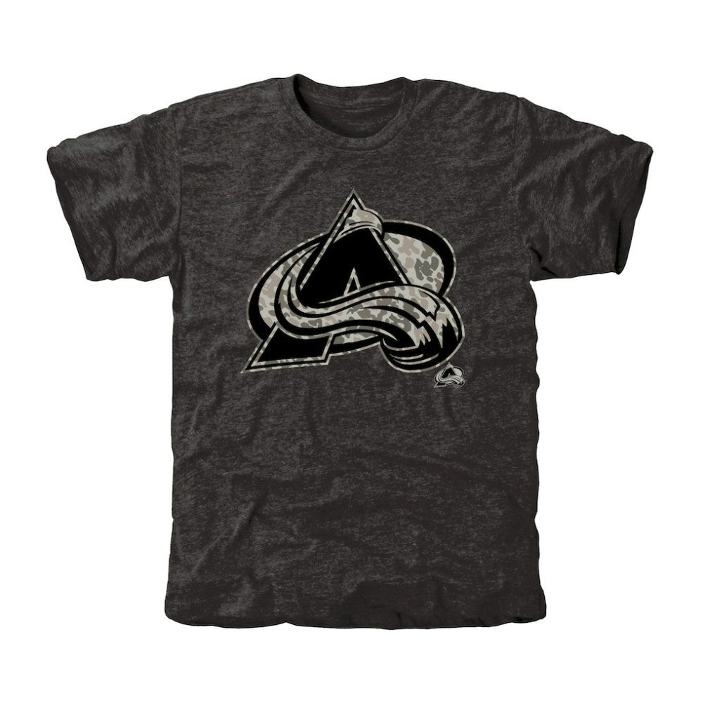 Men's Colorado Avalanche Black Rink Warrior Tri-Blend T-Shirt T-shirts