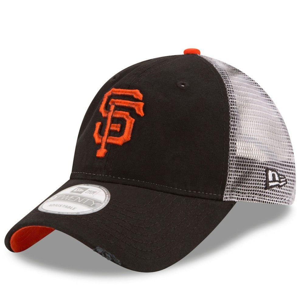 San Francisco Giants Team Rustic 9TWENTY Trucker Adjustable Hat Black