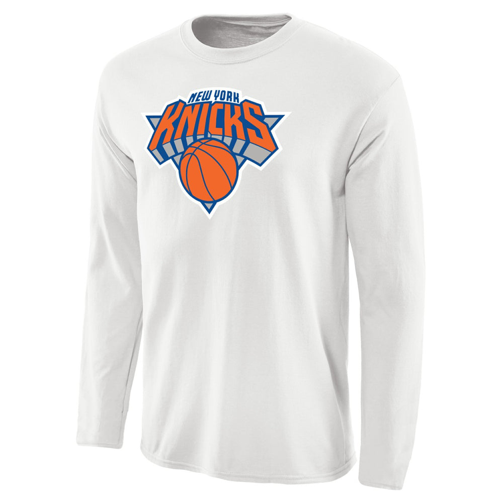 New York Knicks Primary Logo Long Sleeve T-Shirt - White on sale