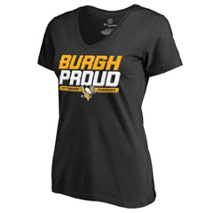 Pittsburgh Penguins Women's Hometown Collection Burgh Proud T-Shirt - Black T-shirts