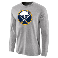 Buffalo Sabres Team Primary Logo 2 Long Sleeve T-Shirt - Ash T-shirts