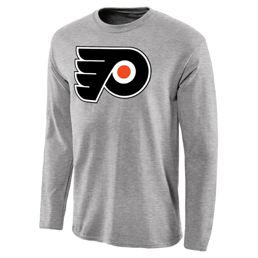 Philadelphia Flyers Team Primary Logo 2 Long Sleeve T-Shirt - Ash T-shirts