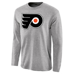 Philadelphia Flyers Team Primary Logo 2 Long Sleeve T-Shirt - Ash T-shirts