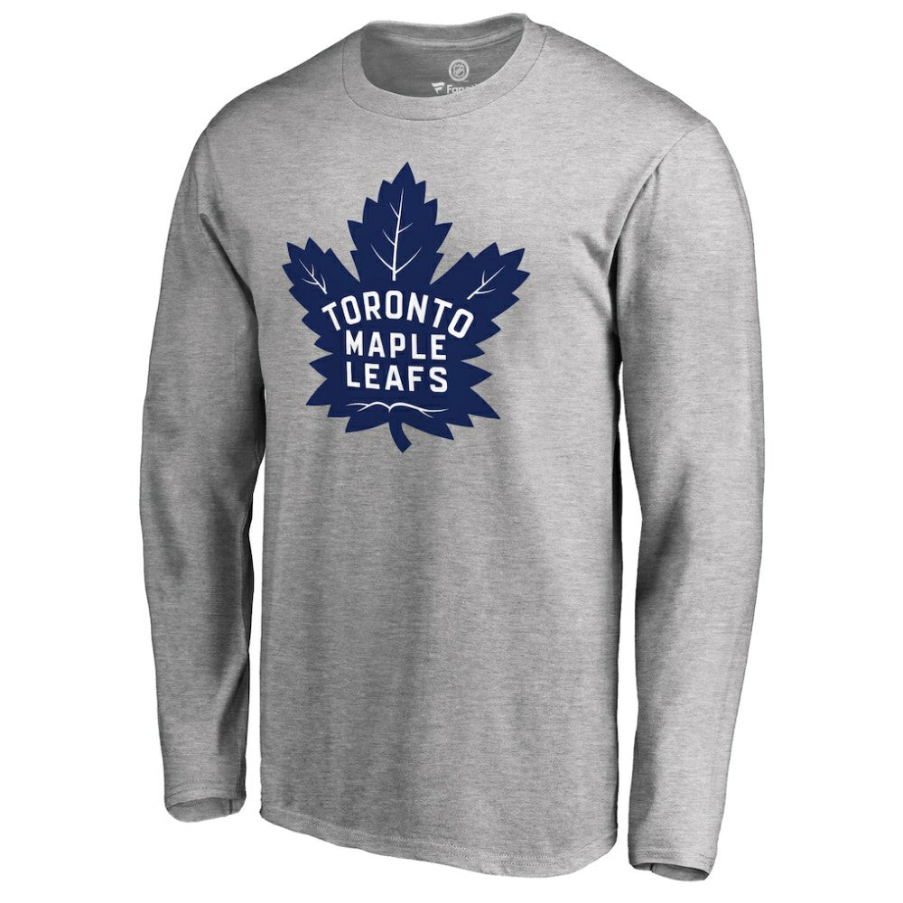 Toronto Maple Leafs Team Primary Logo 2 Long Sleeve T-Shirt - Ash T-shirts