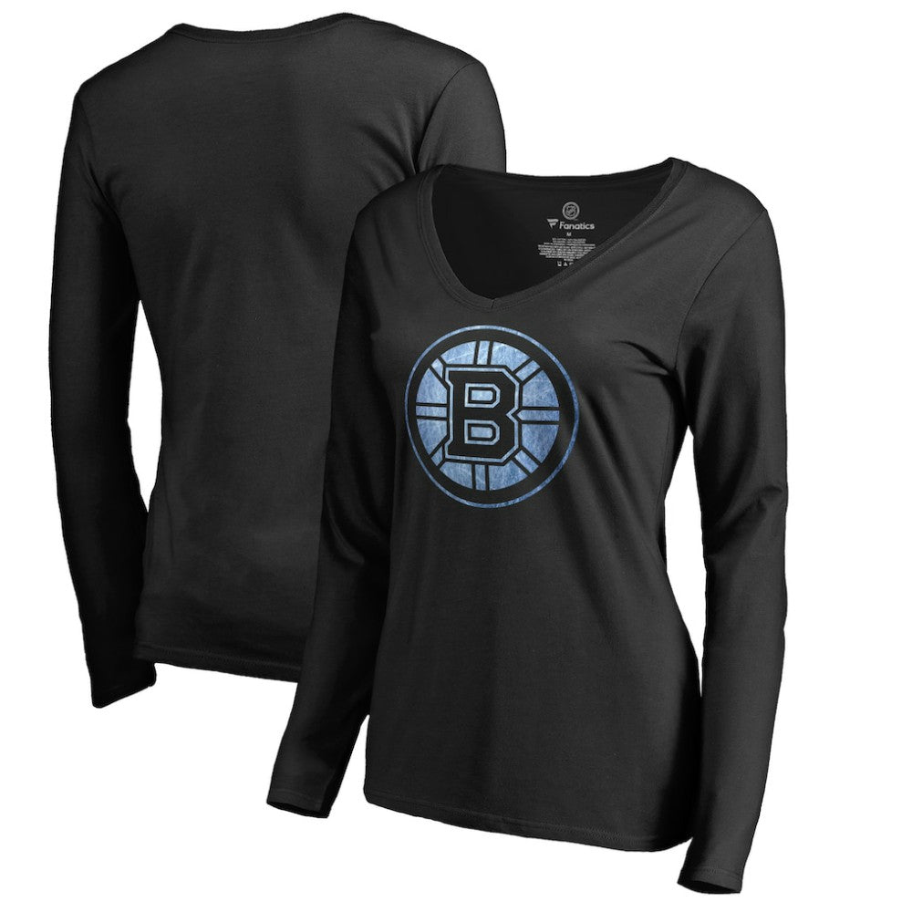 Boston Bruins Women's Pond Hockey Long Sleeve T-Shirt - Black T-shirts
