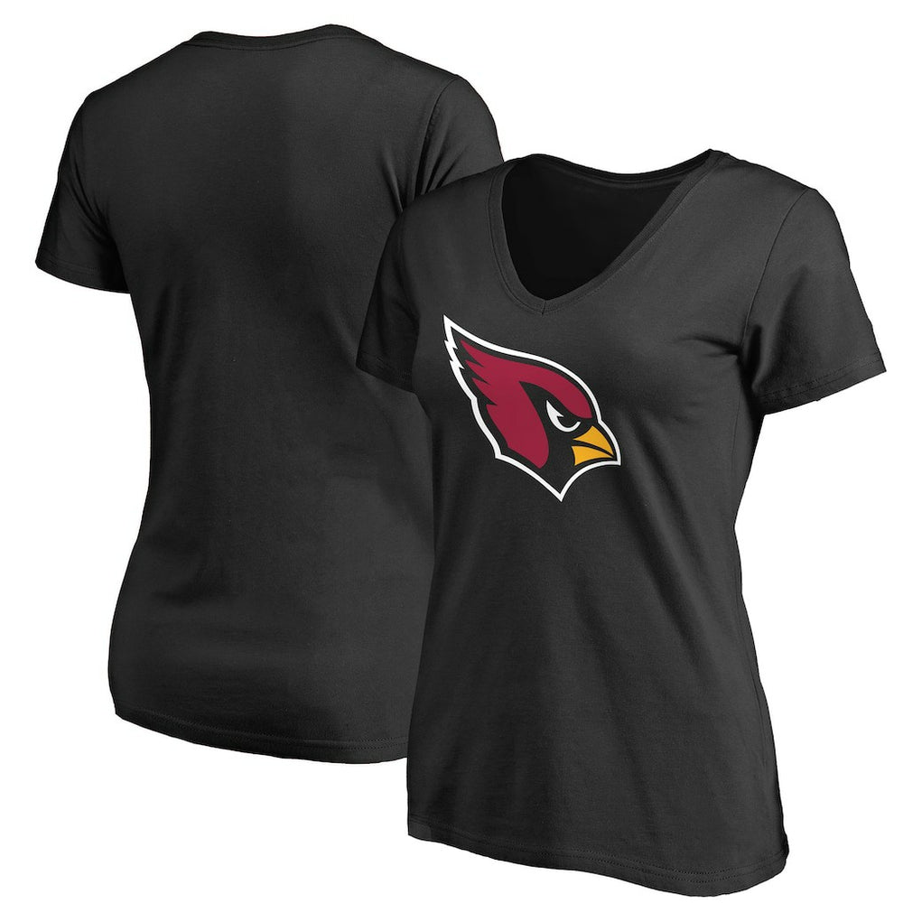 Arizona Cardinals Women's Primary Team Logo V-Neck T-Shirt - Black outlet