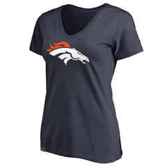 Denver Broncos Pro Line Women's Primary Team Logo 2 V-Neck T-Shirt - Navy outlet