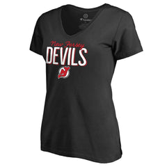 New Jersey Devils Women's Nostalgia T-Shirt - Black T-shirts
