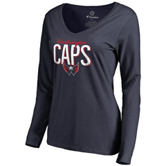 Washington Capitals Women's Nostalgia Long Sleeve T-Shirt - Navy T-shirts