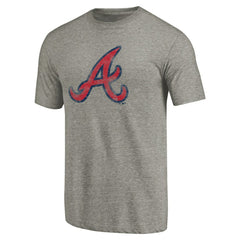 Atlanta Braves Distressed Team 2 Tri-Blend T-Shirt Ash