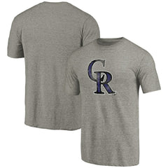 Colorado Rockies Distressed Team Tri-Blend T-Shirt Ash