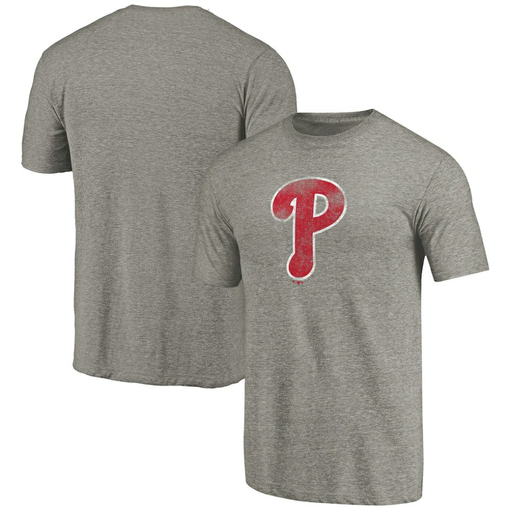 Philadelphia Phillies Distressed Team Tri-Blend T-Shirt Ash