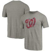 Washington Nationals Distressed Team Tri-Blend T-Shirt Ash