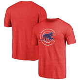 Chicago Cubs Distressed Team 2 Tri-Blend T-Shirt Red