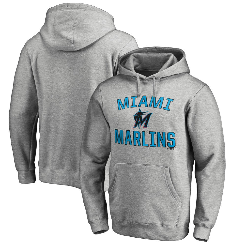 Miami Marlins Victory Arch Pullover Hoodie Ash