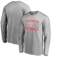 Washington Nationals Victory Arch 2 Long Sleeve T-Shirt Ash