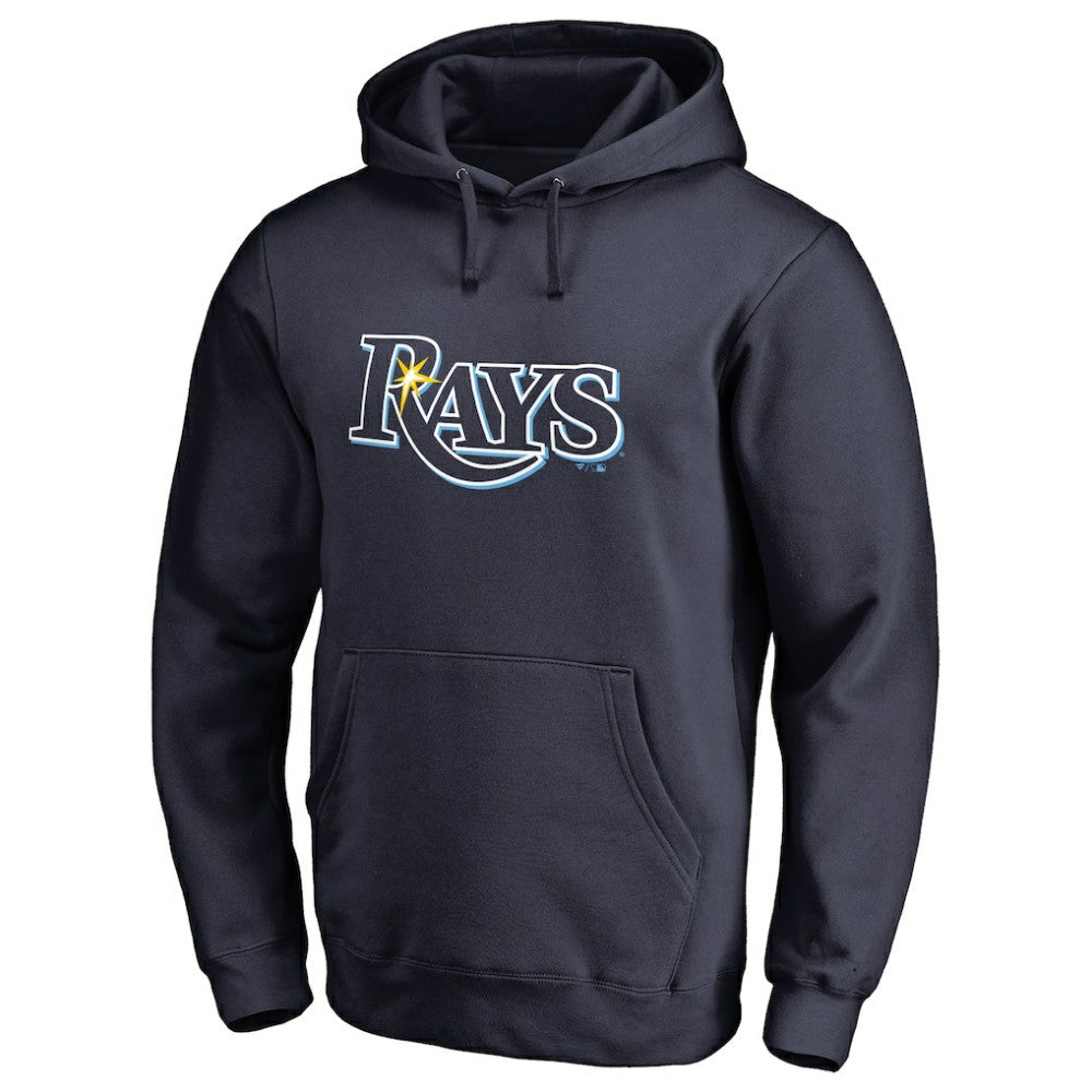 Tampa Bay Rays Official Logo Fitted Pullover Hoodie Navy